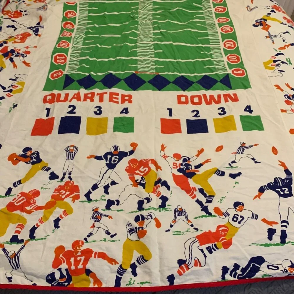 Vintage Army Vs. Navy Football Blanket Twin Size Cotton Sports Theme Bedding